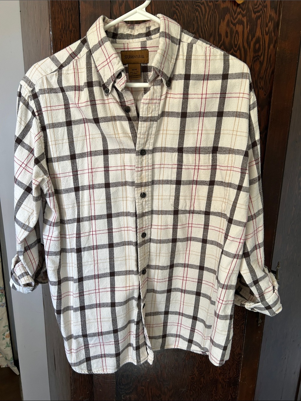 St. John's Bay Cotton Flannel Plaid Button-Down Shirt